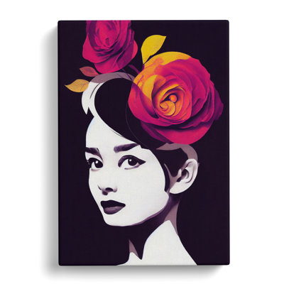 Argaki Floral Woman - Wrapped Canvas Print