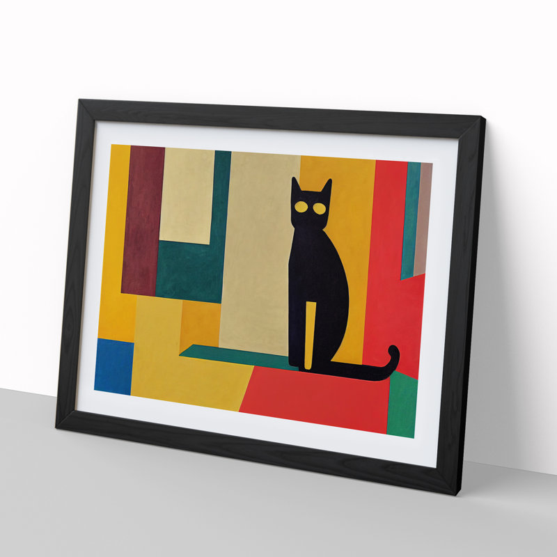Abstract Cat Vol.4 - Framed Print, Black, 46cm H x 64cm W x 2cm D