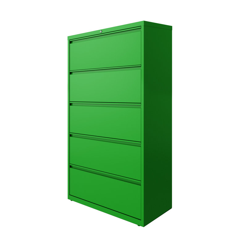 Harietta 36'' Wide 5 -Drawer Steel File Cabinet, Green