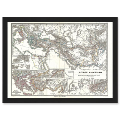 Geography Map Illustrated Antique Empire Alexander Great Mediterranean - Single Picture Frame Print