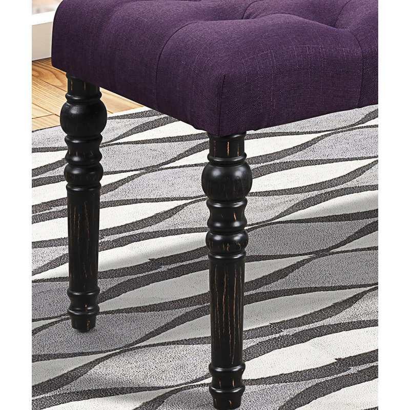Dining Bench With Turned Leg, Purple