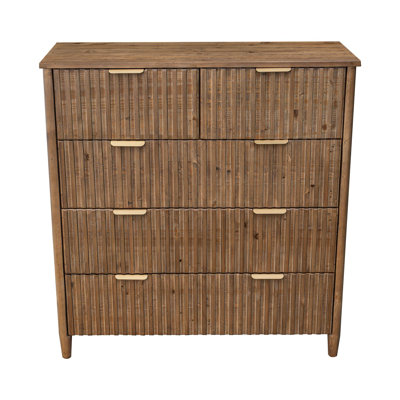 Aerica 5-Drawer Reclaimed Pine Chest, Brown