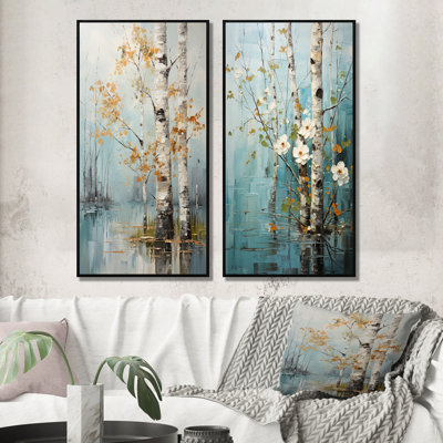 " Birch Woods Silent Woods " 2 - Pieces