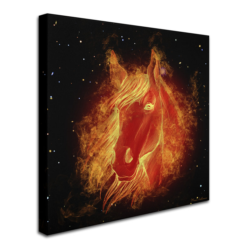 «Horse on Fire» par Kieninger, impression sur toile tendue, H 14 po x l 14 po x P 2 po