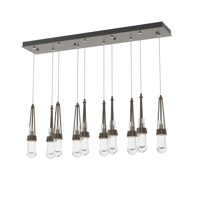 Link 10 - Light Pendant, Standard: 19" to 80", Bronze, Clear Glass