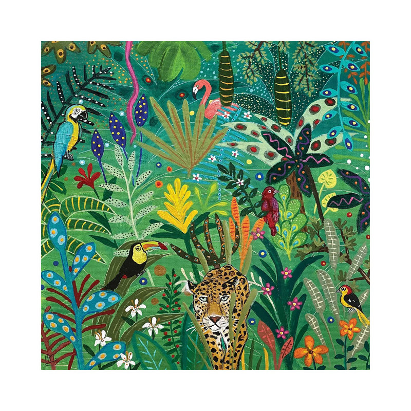 Here Comes The Jaguar by Magali Modoux - Gallery-Wrapped Canvas Giclée on Canvas, Wrapped Canvas, 30.48 cm H x 30.48 cm W