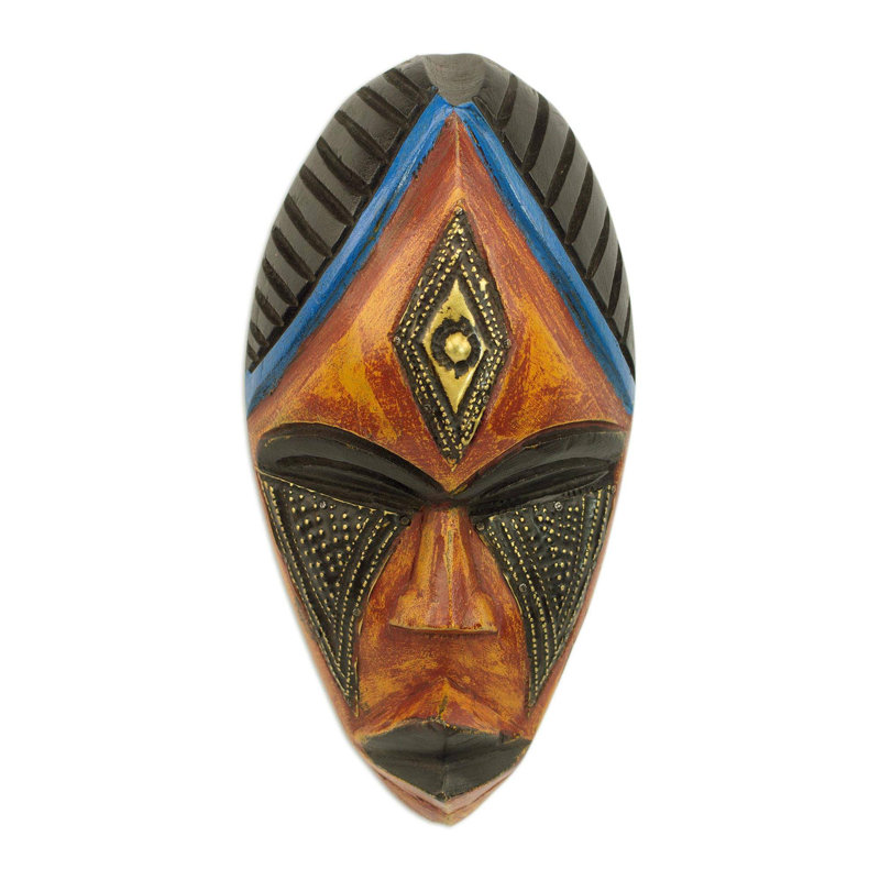 Masque en bois africain jabu