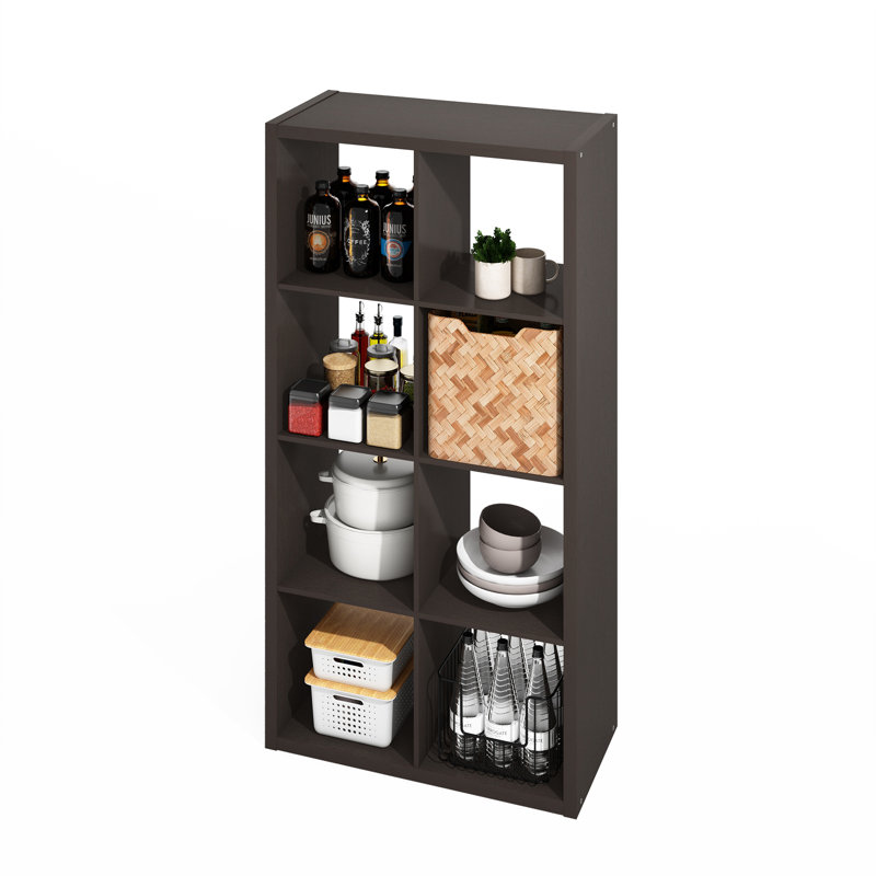 Ceard 76.2cm H x 147.07cm W Bookcase, Dark Walnut