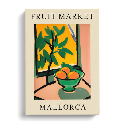 Orange Mallorca Fruit Market - Wrapped Canvas