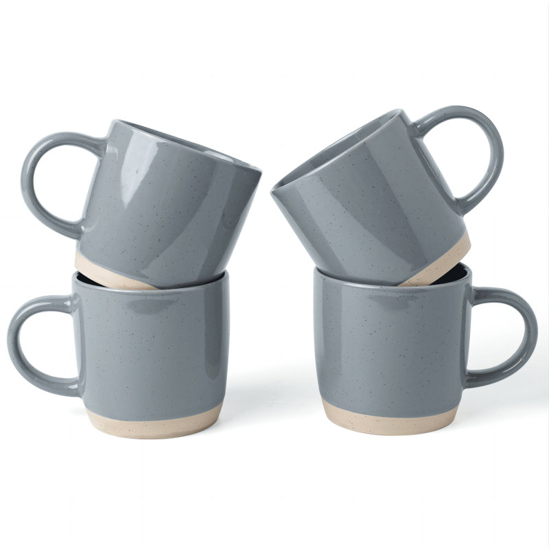 Grande tasse à café en grès Daytona, Gris foncé
