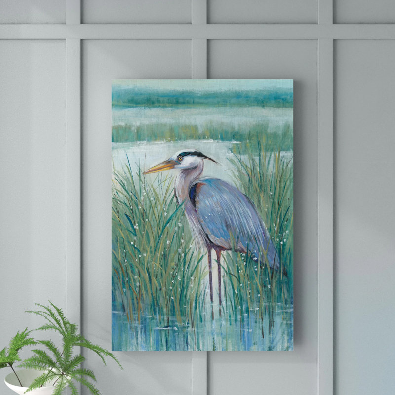 Wetland Heron II - impression, H 30 po x l 22 po, Impression encadrée, Sans cadre