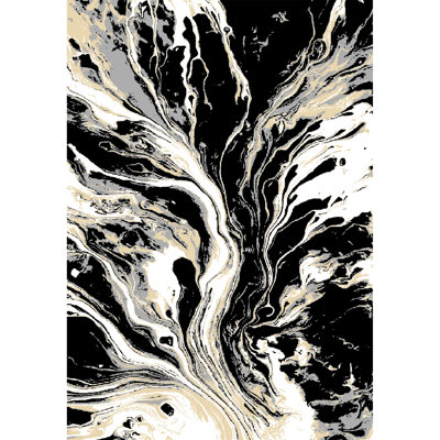 Galaxy Series Abrstract Black/Gray/Ivory/Beige Area Rug