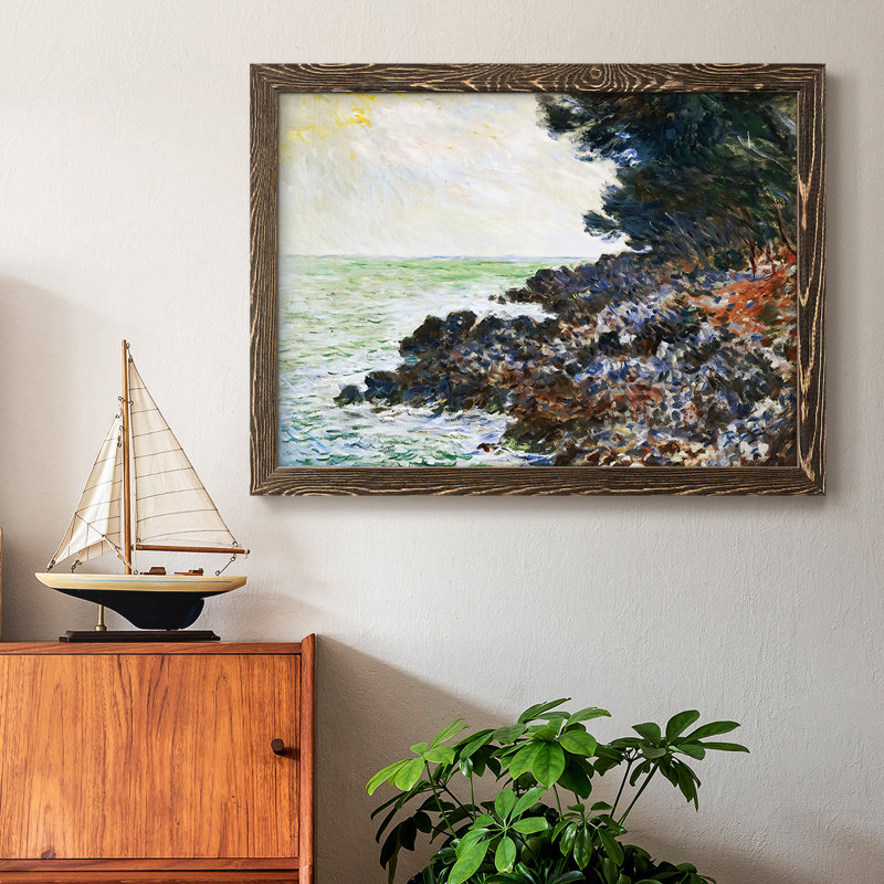 Cap Martin, 1884 02, peinture sur toile encadrée, H 22 po x l 32 po x P 1,5 po, Noyer
