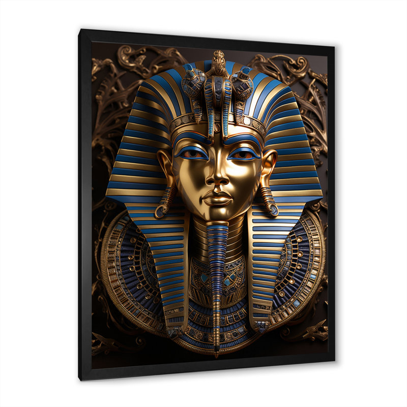 Égypte, pharaons royaux - Art mural égyptien, H 32 po x l 16 po x P 1 po, Cadre simple noir