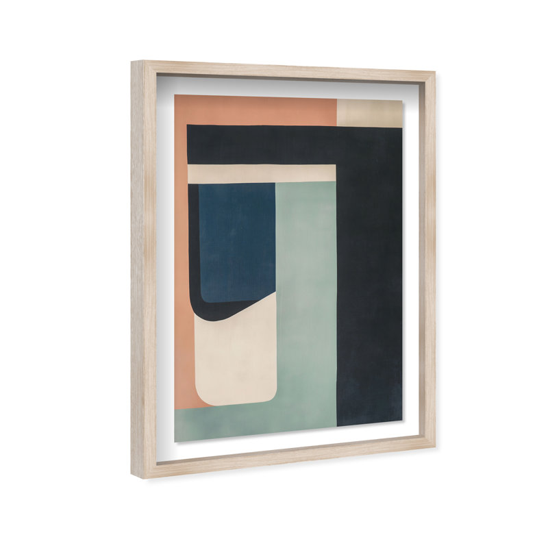 Eternal Shores Shadowbox Abstract Print by Oliver Gal, Black Frame, 10 x 15, 46.5"H x 31.5"W, Natural Oak Frame