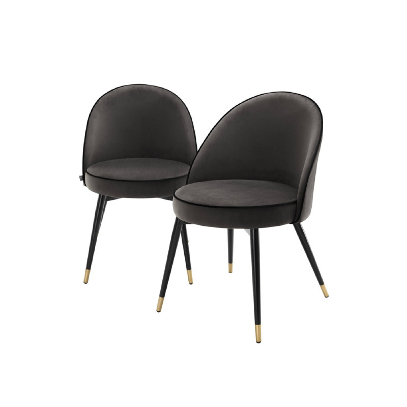 Upholstered Dining Chair, Dark Gray
