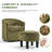24.4" W Contemporary Upholstered Soft Swivel Barrel Chair And Ottoman-2114823533