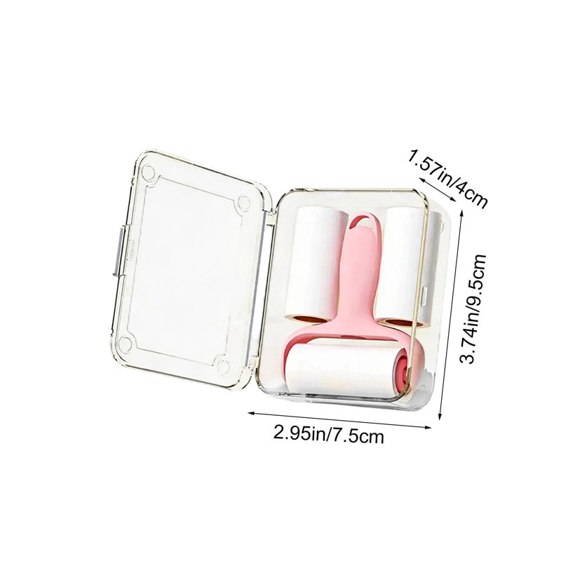 Rouleau à peluches en plastique Mini rouleau à peluches Rouleau de ruban adhésif remplaçable Compact, Pink