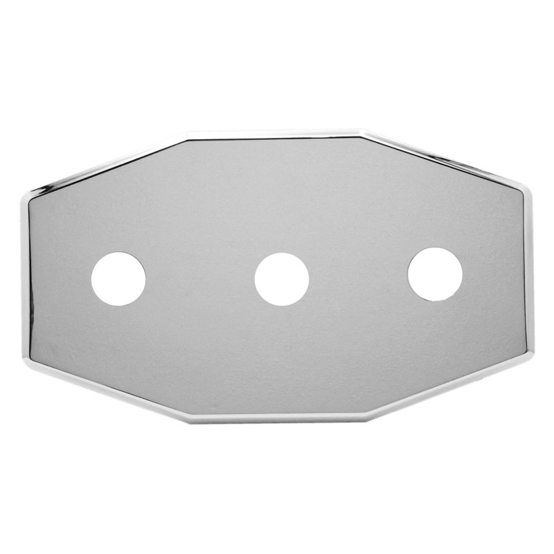 Plaque de recouvrement à trois trous pour robinets de baignoire et de douche, Chrome poli