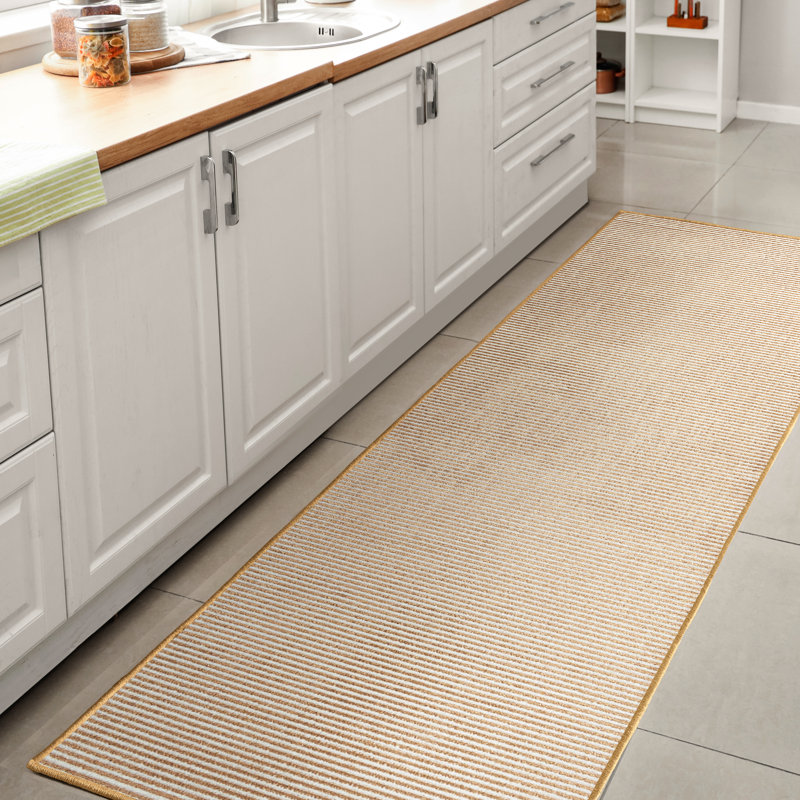 Tapis blanc / or Wolcott, Tapis de couloir 2 pi x 8 pi