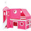 Lit simple mezzanine rose avec glissade et tour - Matériaux, comme lit, espace supplémentaire pour glissade, tente, pin massif, trois façons d'installer la tour, frais sous l'air