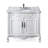 Benton Collection 39 Inch Traditional Freestanding White Carbone Bathroom Vanity, Single Sink, Carrara Marble Top, Fully Assembled