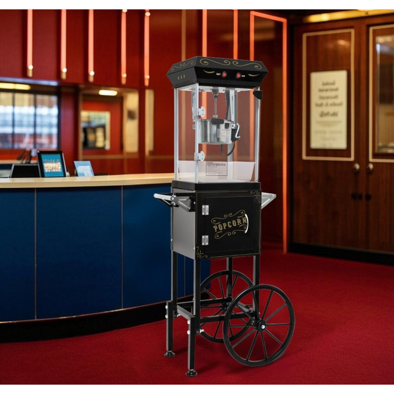 Machine à maïs soufflé 6OZ de style théâtre - 480 W, tiroir Old Maids pour grains non éclatés, nettoyage facile