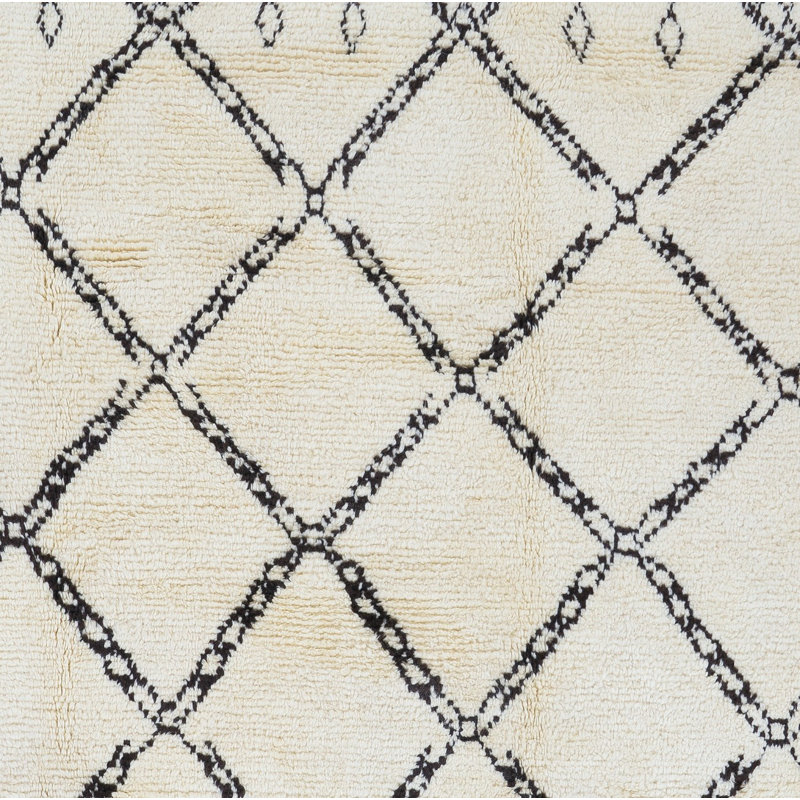 Tapis contemporain marocain 100% laine naturelle non tissée Tulu