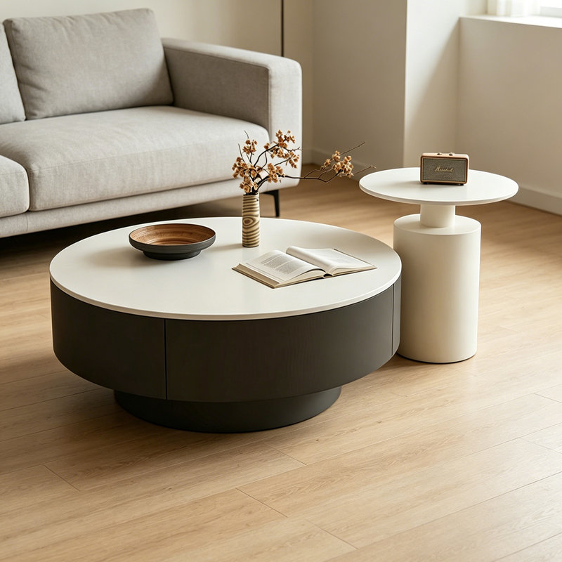 Canizales, H 13 po x L 27,55 po x l 27,55 po, Noir / blanc, Solid Colour