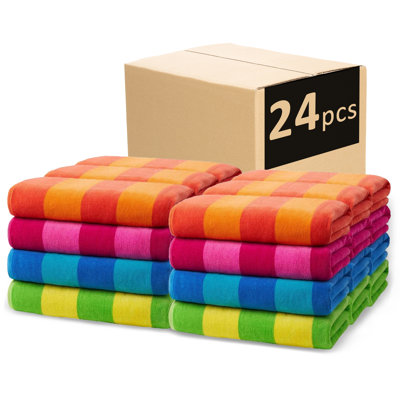 Serviettes de plage en velours deux tons Stokely, 100% coton, serviettes de piscine 30 po x 60 po