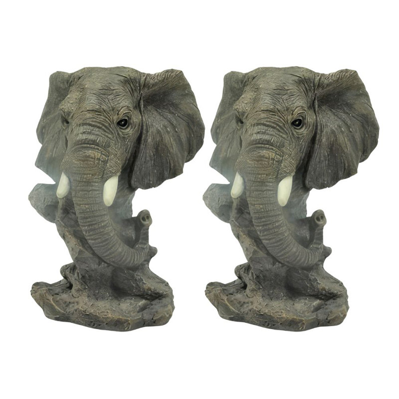 "Ensemble de 2 pièces" ICE ARMOUR 5,25 "H Figurine de buste d'éléphant