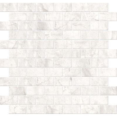 Carreau de mosaïque pour mur et plancher en porcelaine aspect marbre 1 po x 2 po