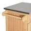 Chariot de cuisine compact en bambou avec plateau en acier inoxydable - Îlot de rangement mobile avec tiroir et armoire pour petits espaces
