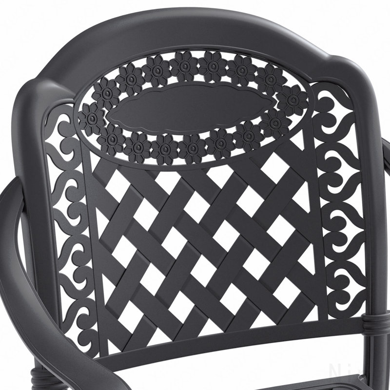 Ensemble de salle à manger 9 pièces en fonte d'aluminium toutes saisons comprenant 2 chaises pivotantes, 6 chaises et une table ovale avec cadre noir