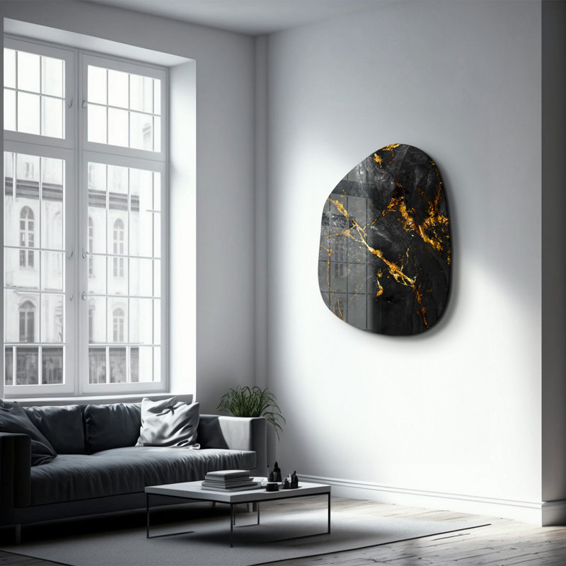 Wall Decor on Tempered Glass, 50" H x 65" W x 0.4" D