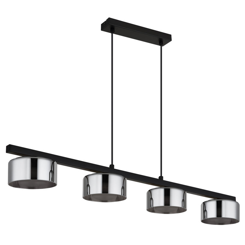 Anell 4 - Light Matte Black Geometric Pendant, Black