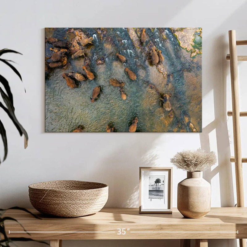 Crowle Pinnawala Elephants, 16" H x 24" W