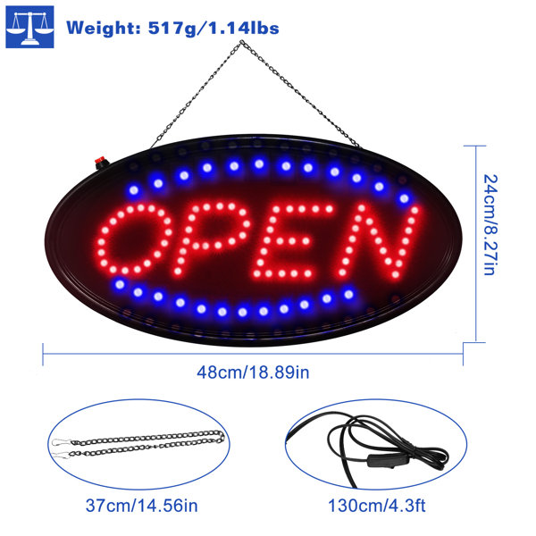 LED Pet Supplies Sign for Business Displays Flashing Oval Electronic Ligh - 1
