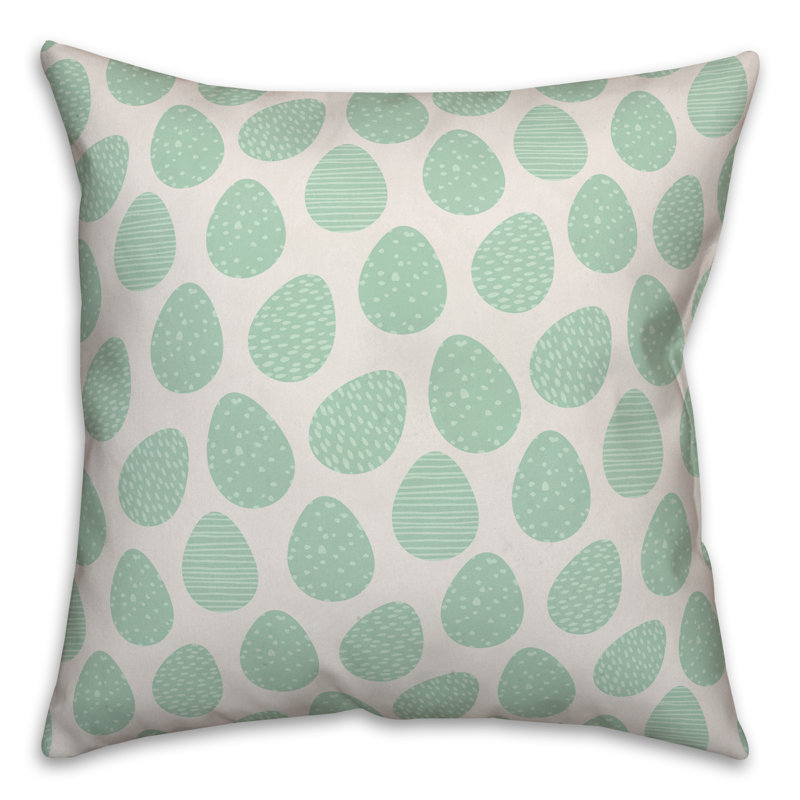  Coussin Pâques, Polyester / Bourre en polyester, 18 po x 18 po, Vert