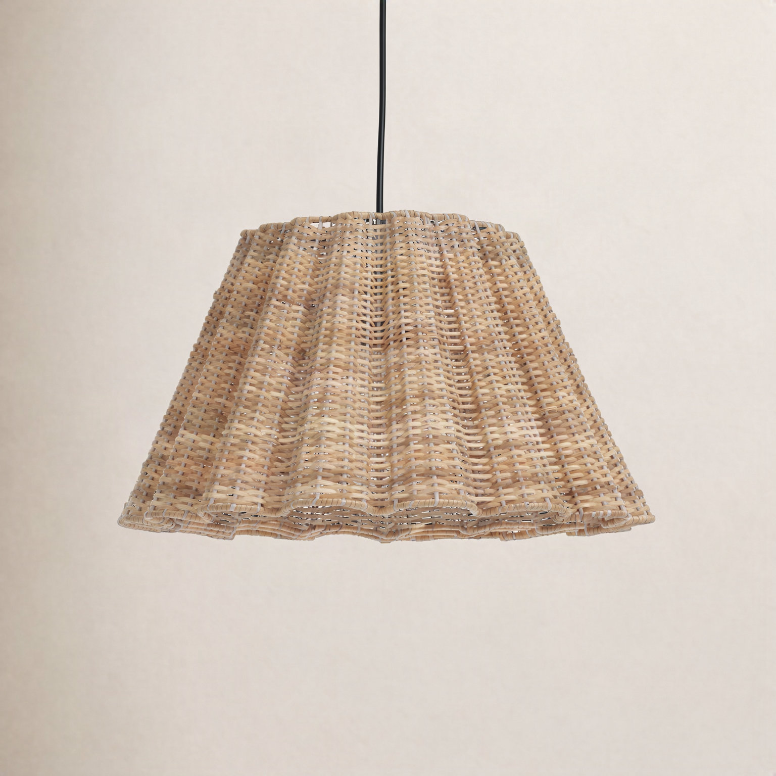 Carbry Single Light Cane Pendant, 9" H x 16.5" W x 16.5" D