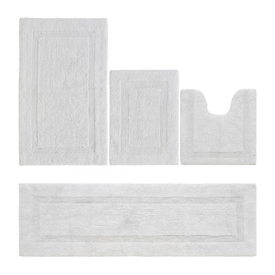 Ensembles de tapis pour salle de bain 100% coton Lux Premium, tapis de bain réversible tissé et lavable à la machine, super absorbant et touffeté pour salle de bain, douche et baignoire, tapis de salle de bain certifiés Oeko-Tex