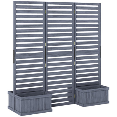 Anneriet Outdoor Privacy Screen with 4 Raised Beds and Drainage Holes