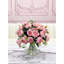 White Peony Faux Centerpiece In Glass Vase-1749398933