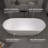 63 x 29.53 Solid Surface Matte White Freestanding Soaking Bathtub with Overflow and Pop-up Drain