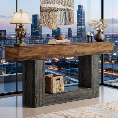 Wooden Console Table, Narrow Long Wood Sofa Table, Living Room Table Rectangular Sofa Table Behind The Couch