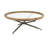 Cole And Grey Round Coffee Table With Brown Wooden Framed Glass Tabletop