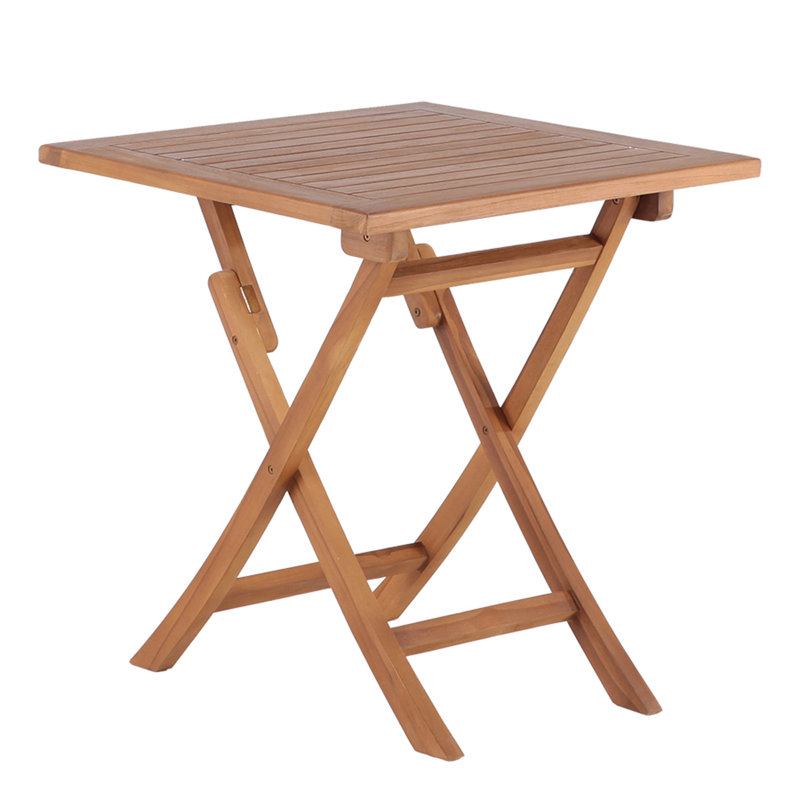 Table de patio pliante en teck naturel 28 po Nordic Teak - Abdouallah