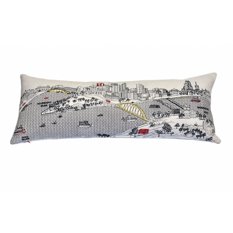 Coussin Pittsburgh Skyline, Blanc