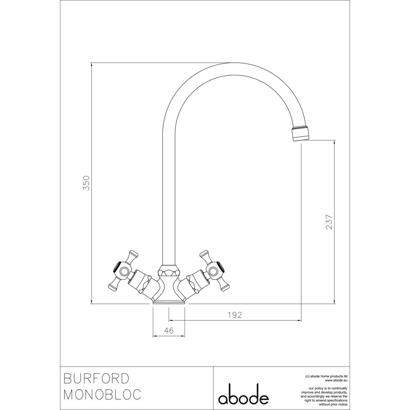 Abode Designs Burford Kitchen Faucet, Chrome