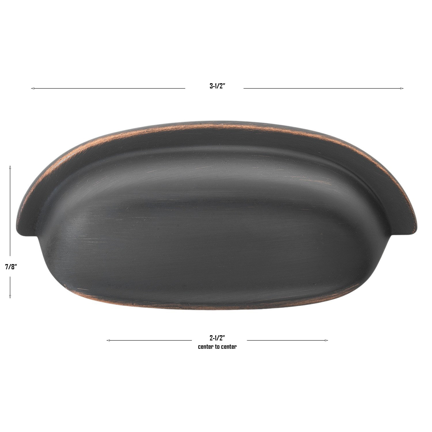 2.5" Cup Bin Cabinet Pull, Oil Rubbed Bronze